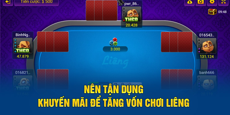 Game Bài Liêng Online - Bật Mí Chiến Thuật Chơi Hấp Dẫn 3 Nên tận dụng khuyến mãi để tăng vốn chơi liêng